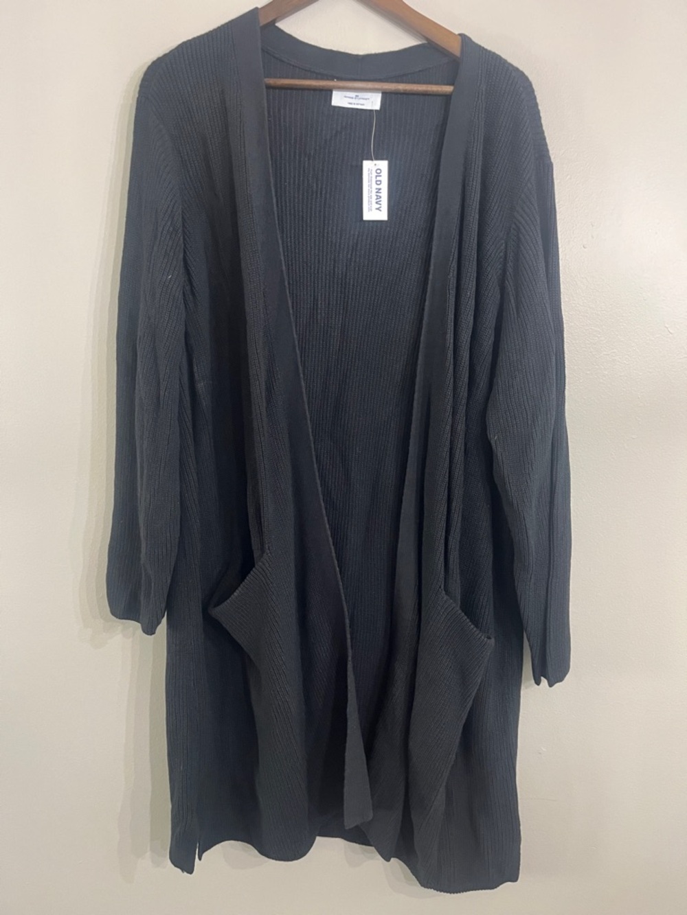 Old Navy Dark Charcoal Open Front Waffle Cardigan